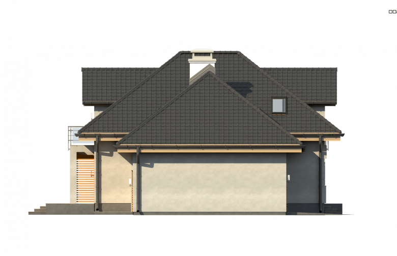 Projekt domu piętrowego Z284 - elewacja 3