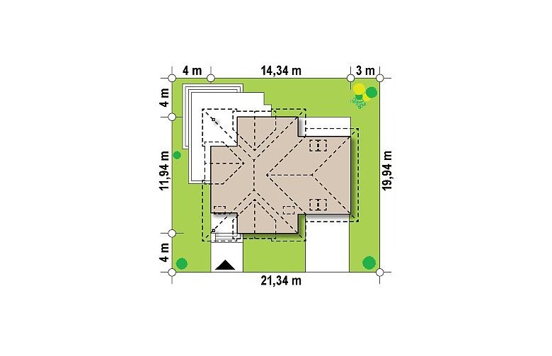 Projekt domu piętrowego Z284 - Usytuowanie