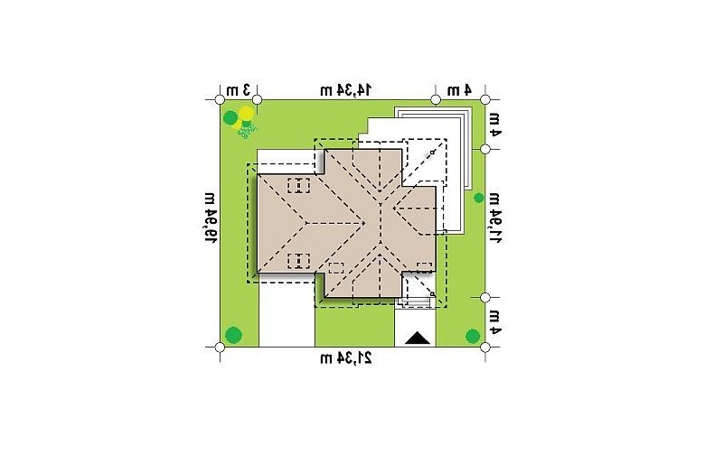 Projekt domu piętrowego Z284 - Usytuowanie - wersja lustrzana