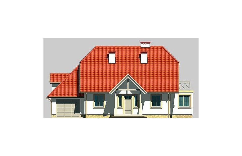 Projekt domu jednorodzinnego LK&261 - elewacja 1