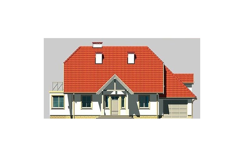 Projekt domu jednorodzinnego LK&261 - elewacja 1