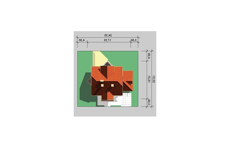 Projekt domu jednorodzinnego LK&261 - Usytuowanie - wersja lustrzana