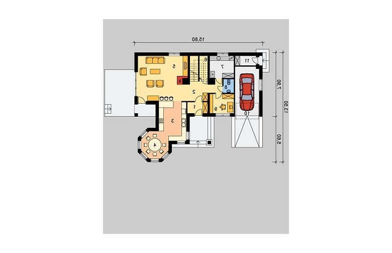 Projekt domu jednorodzinnego LK&270 - parter