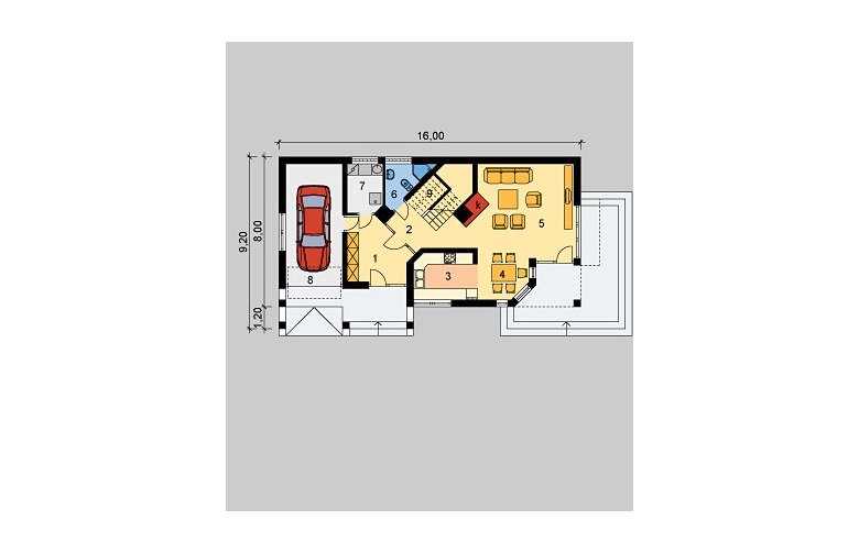 Projekt domu jednorodzinnego LK&272 - parter