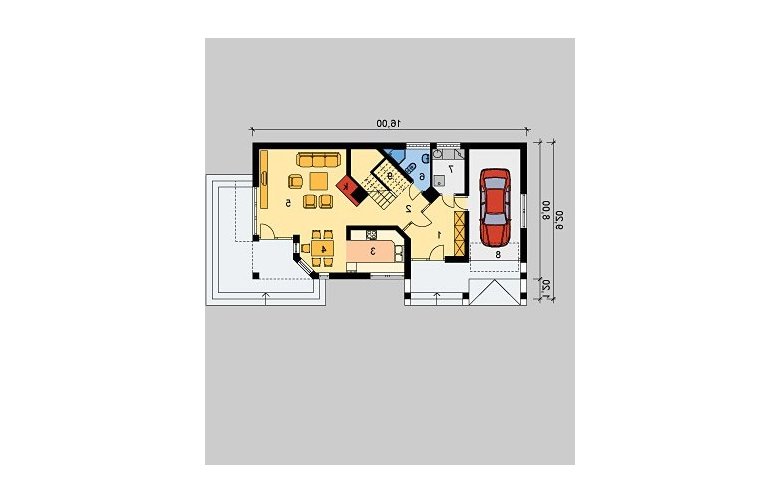 Projekt domu jednorodzinnego LK&272 - parter