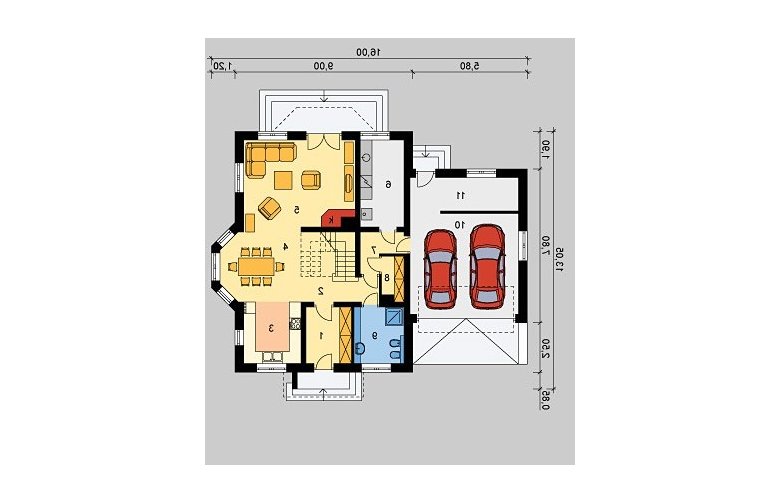 Projekt domu jednorodzinnego LK&273 - parter