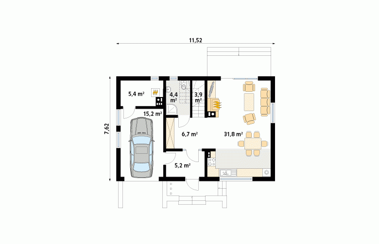 Projekt domu parterowego Bielik dr-T - 