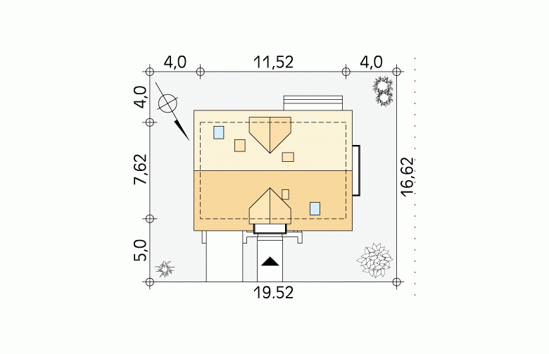 Projekt domu parterowego Bielik dr-T - Usytuowanie