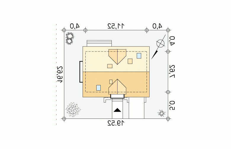 Projekt domu parterowego Bielik dr-T - Usytuowanie - wersja lustrzana