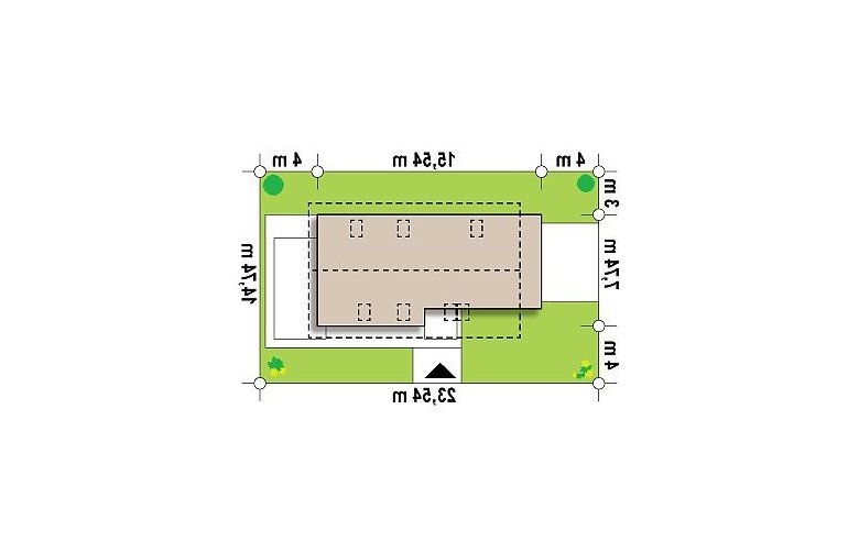 Projekt domu jednorodzinnego Z292 - Usytuowanie - wersja lustrzana
