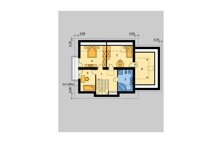 Projekt domu jednorodzinnego LK&282 - poddasze