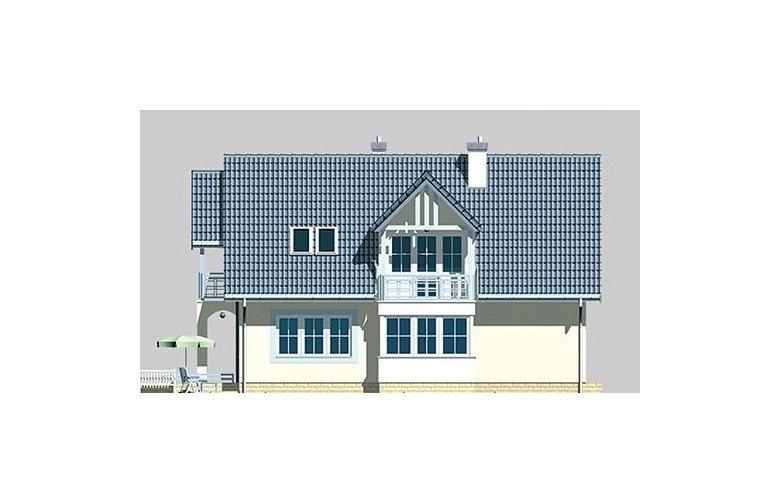 Projekt domu jednorodzinnego LK&284 - elewacja 3