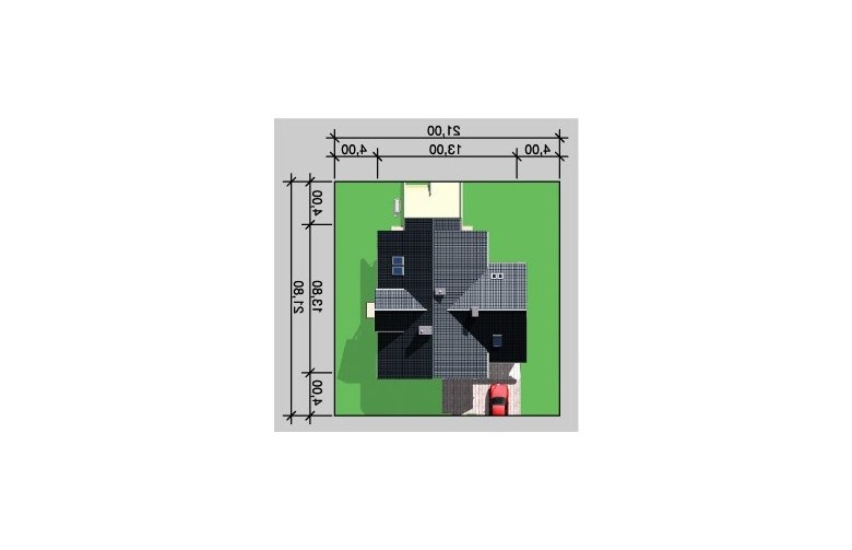 Projekt domu jednorodzinnego LK&284 - Usytuowanie - wersja lustrzana