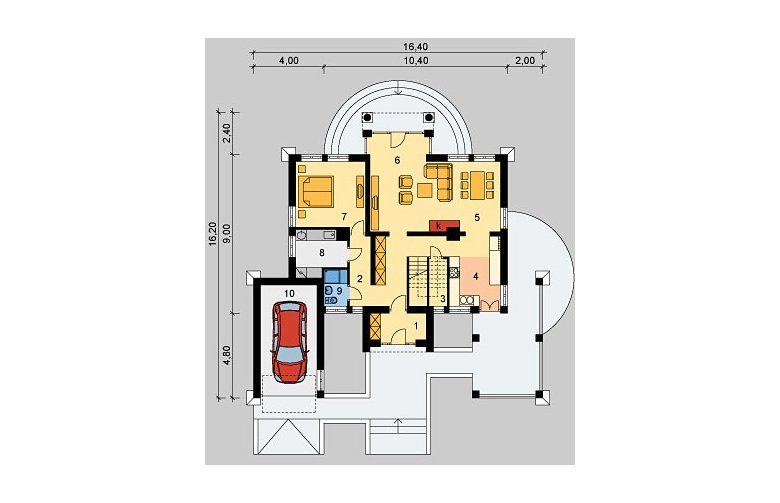 Projekt domu piętrowego LK&285 - parter