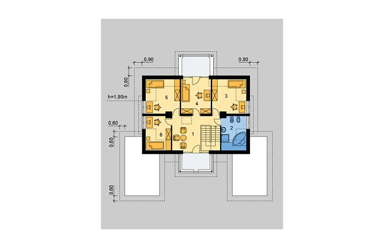 Projekt domu piętrowego LK&285 - poddasze