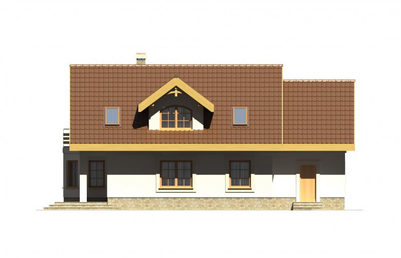Projekt domu jednorodzinnego Prymulka z garażem - elewacja 2