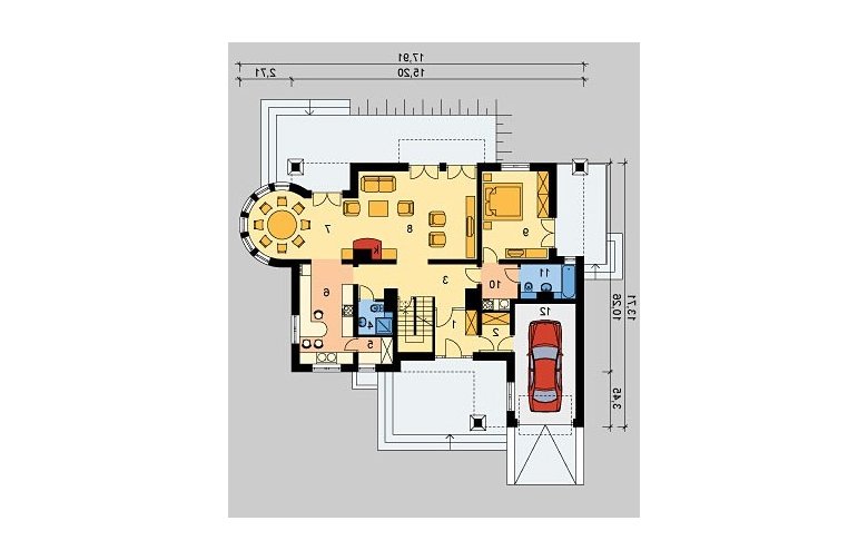Projekt domu piętrowego LK&345 - parter