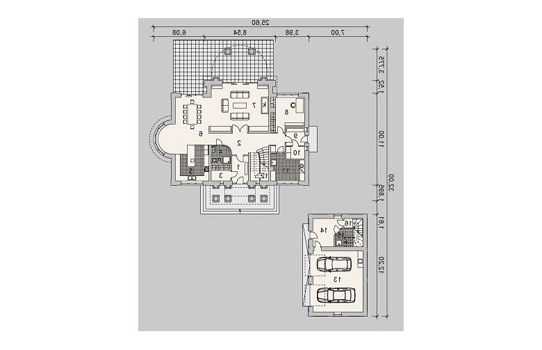 Projekt domu piętrowego LK&940 - parter