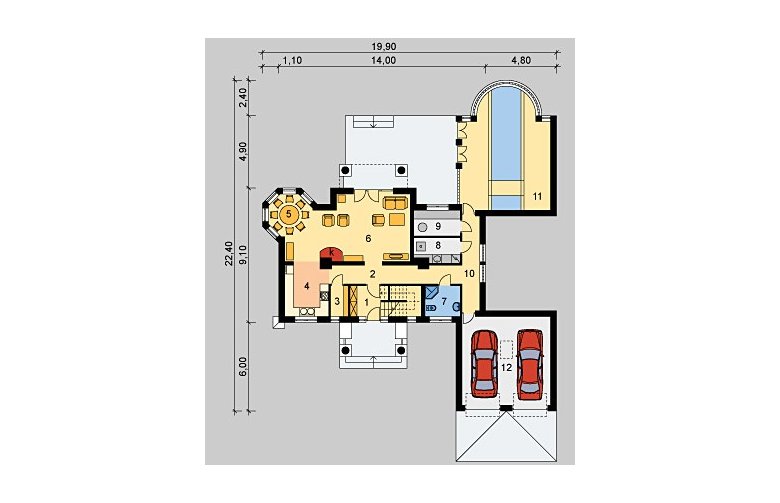 Projekt domu jednorodzinnego LK&293 - parter