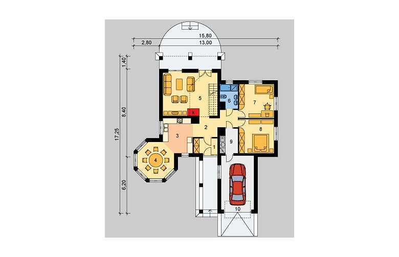 Projekt domu jednorodzinnego LK&294 - parter