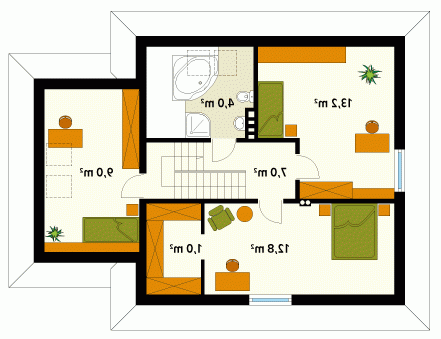 Rzut projektu Bryza - wersja lustrzana