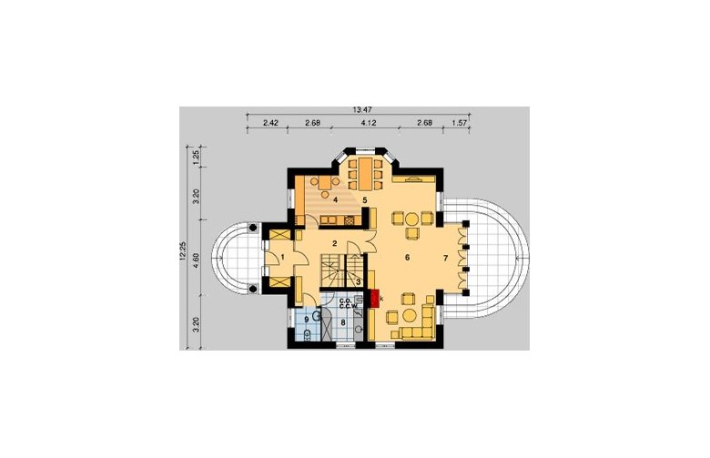 Projekt domu piętrowego LK&295 - parter