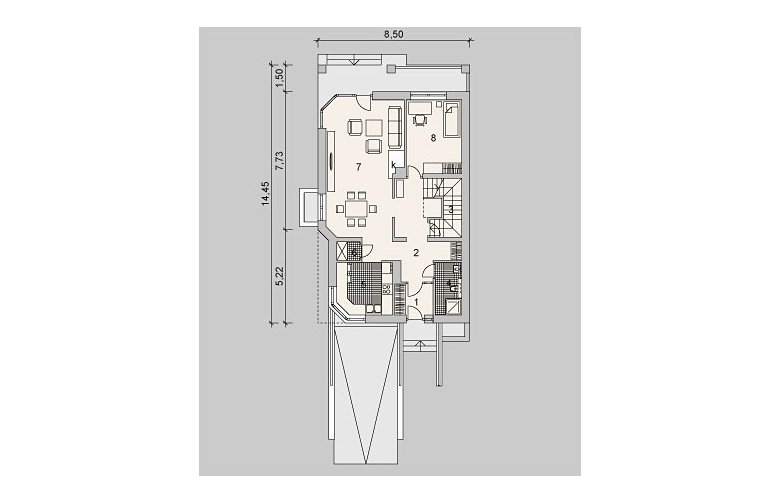 Projekt domu jednorodzinnego LK&941 - parter