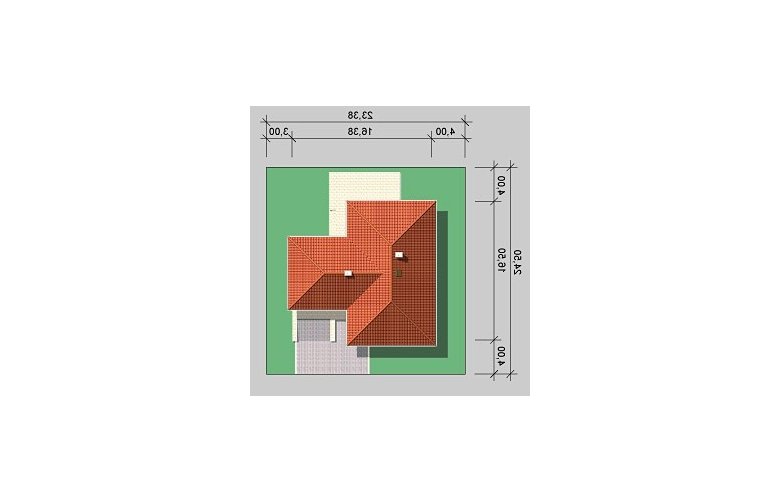 Projekt domu dwurodzinnego LK&296 - Usytuowanie - wersja lustrzana