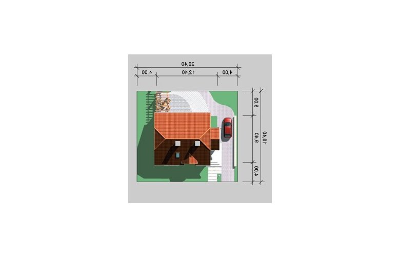 Projekt domu jednorodzinnego LK&303 - Usytuowanie - wersja lustrzana