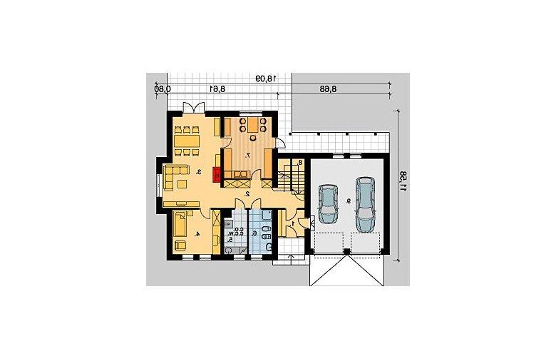 Projekt domu jednorodzinnego LK&306 - parter