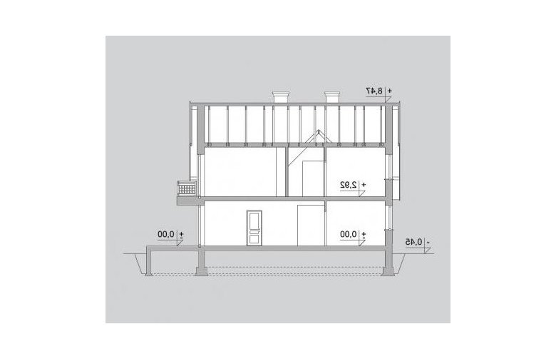 Projekt domu jednorodzinnego LK&306 - przekrój 1