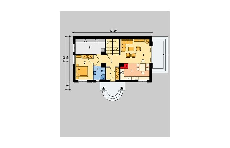 Projekt domu jednorodzinnego LK&309 - parter