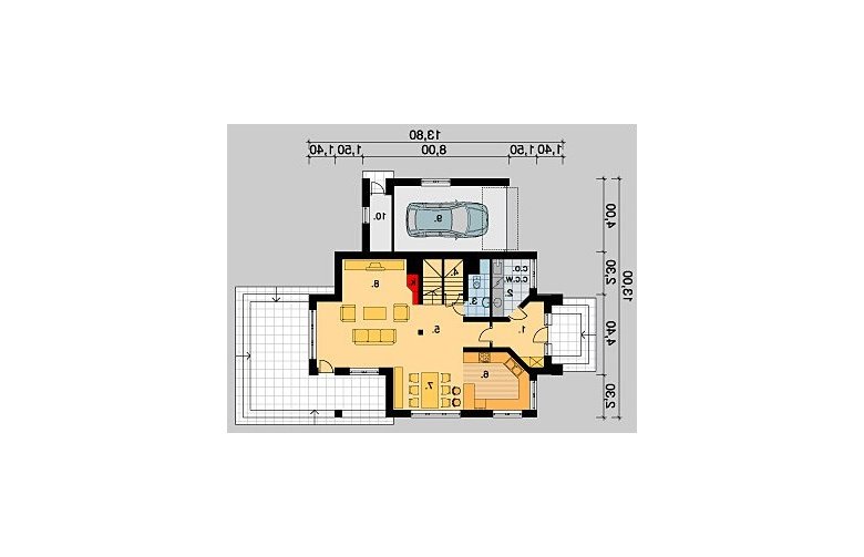 Projekt domu jednorodzinnego LK&313 - parter