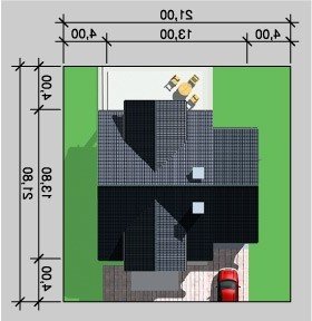 Usytuowanie budynku LK&313 w wersji lustrzanej