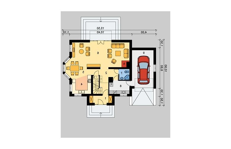 Projekt domu jednorodzinnego LK&315 - parter
