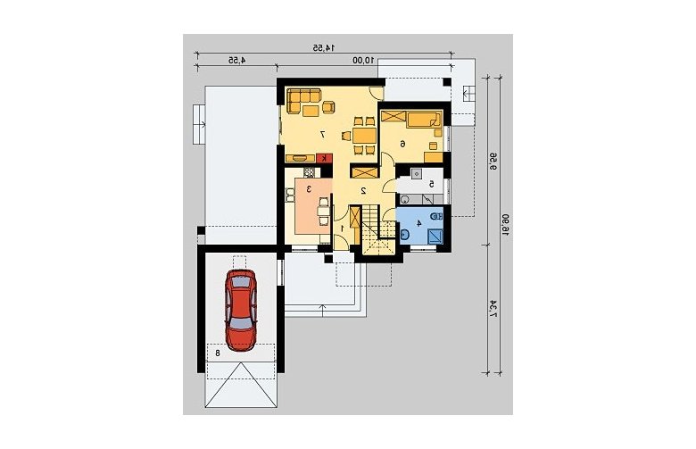 Projekt domu jednorodzinnego LK&322 - parter
