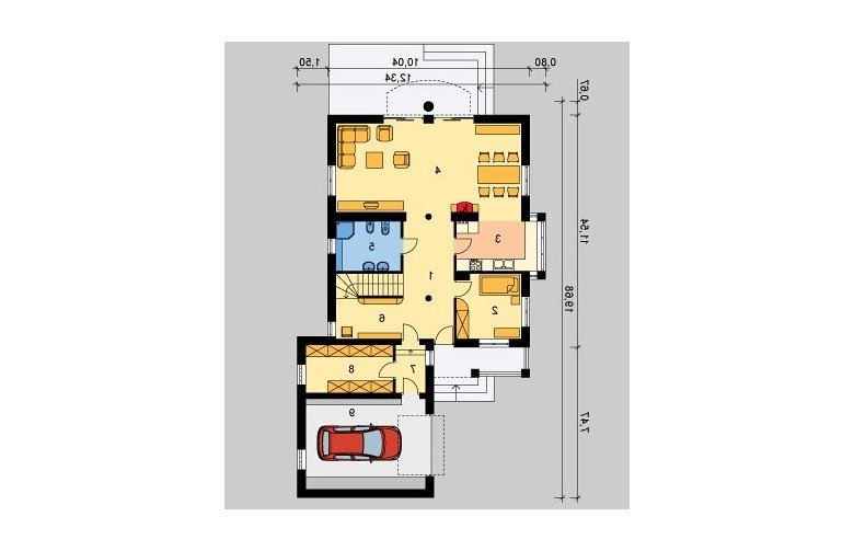 Projekt domu jednorodzinnego LK&324 - parter