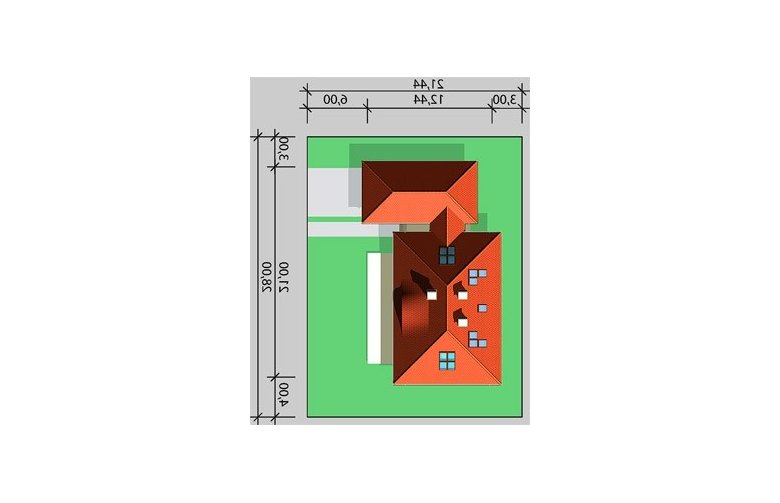 Projekt domu jednorodzinnego LK&325 - Usytuowanie - wersja lustrzana