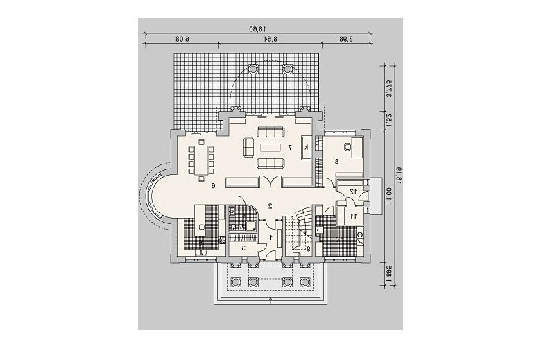 Projekt domu piętrowego LK&925 - parter