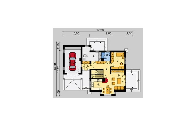 Projekt domu jednorodzinnego LK&328 - parter