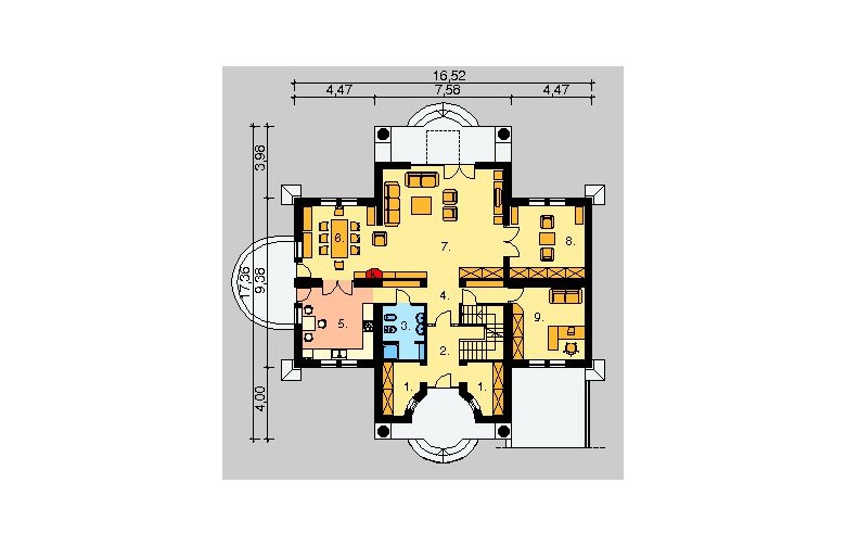 Projekt domu piętrowego LK&329 - parter