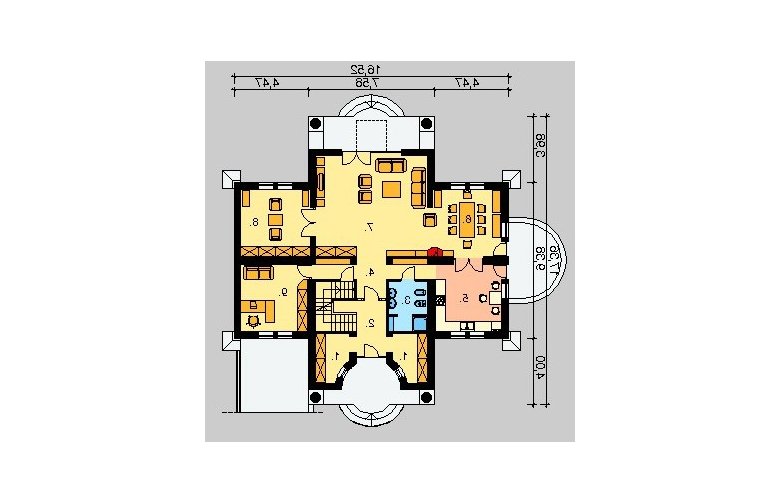 Projekt domu piętrowego LK&329 - parter