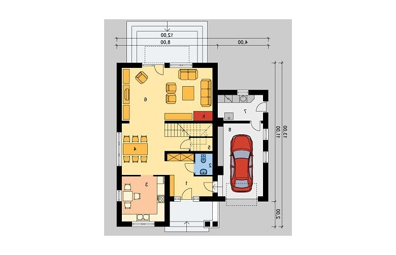 Projekt domu jednorodzinnego LK&331 - parter