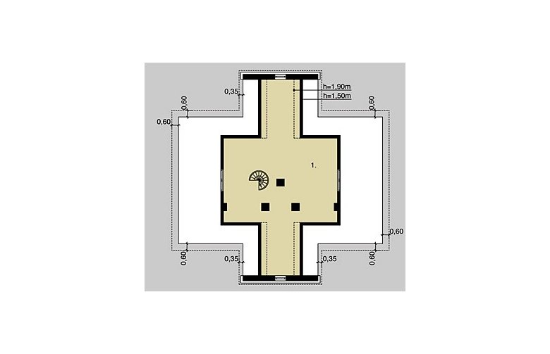 Projekt domu piętrowego LK&333 - strych