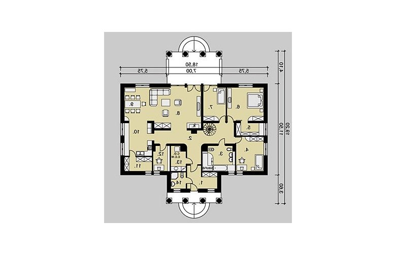 Projekt domu piętrowego LK&333 - parter