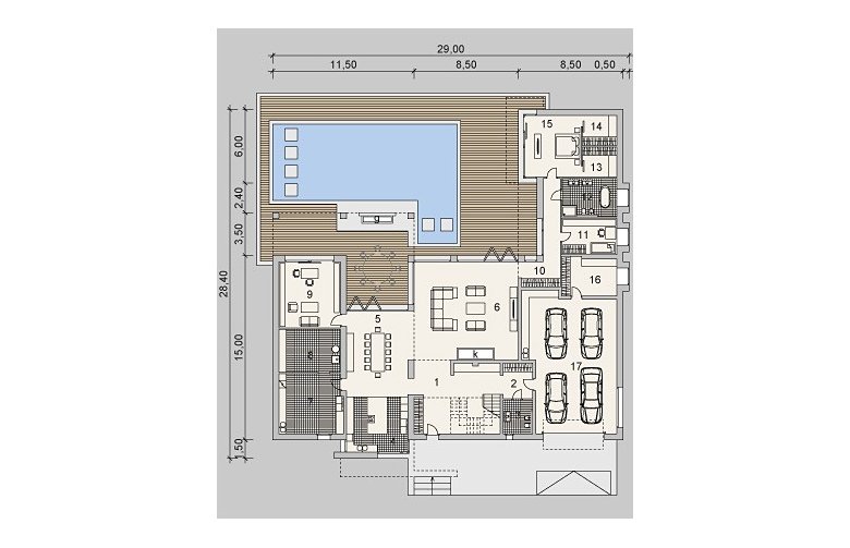 Projekt domu szkieletowego LK&900 - parter