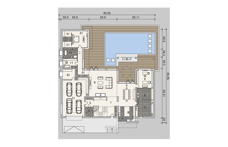 Projekt domu szkieletowego LK&900 - parter