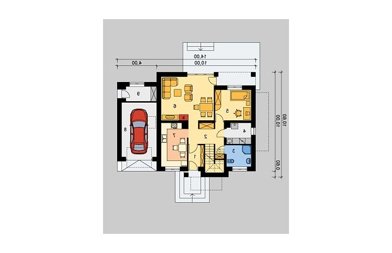 Projekt domu jednorodzinnego LK&334 - parter