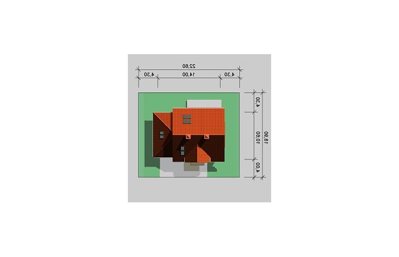 Projekt domu jednorodzinnego LK&334 - Usytuowanie - wersja lustrzana