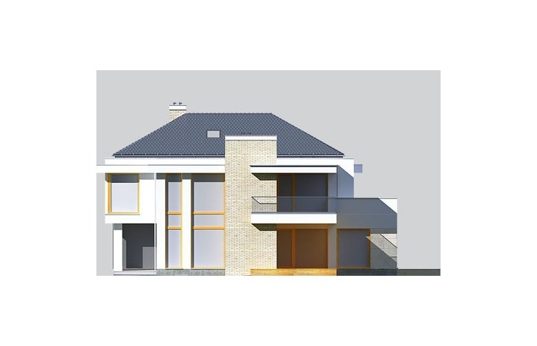 Projekt domu szkieletowego LK&914 - elewacja 1